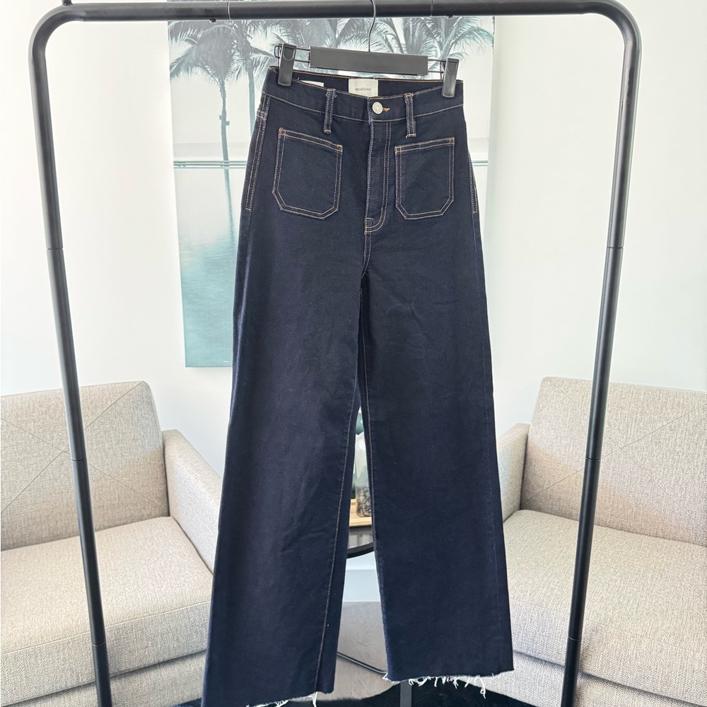 Dark Denim Wide-Leg Jeans
